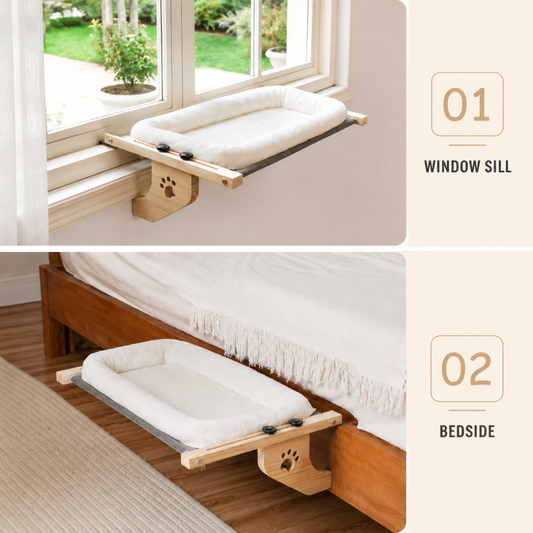 2-in-1 Window & Bedside Cat Perch