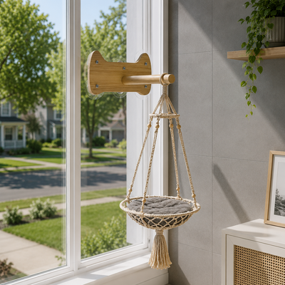 Macramé Hanging Cat Hammock